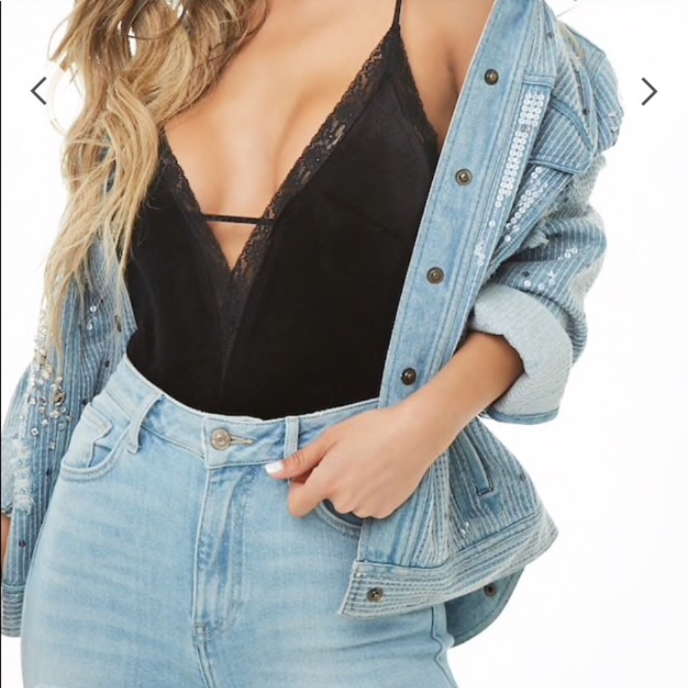 Velvet lace bodysuit